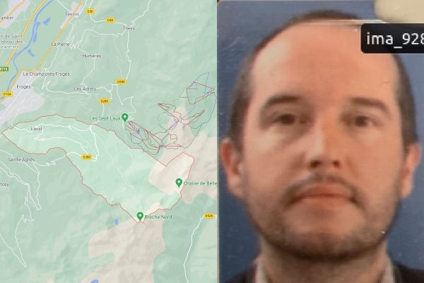 L'homme porté disparu est domicilié à Laval, dans le Grésivaudan près de Grenoble.