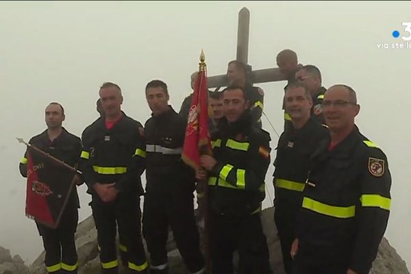 Les pompiers de l'UIISC 5 lors d'un entraînement, en 2018.