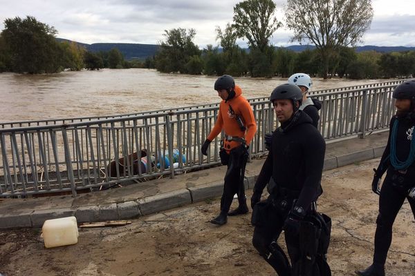 Les secours lors des inondations à Trèbes dans l'Aude - 15 octobre 2018