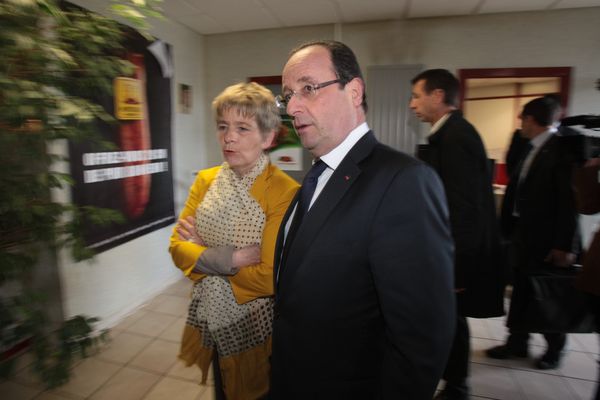 Marie-Guite Dufay et François Hollande en mai 2013 à Morteau