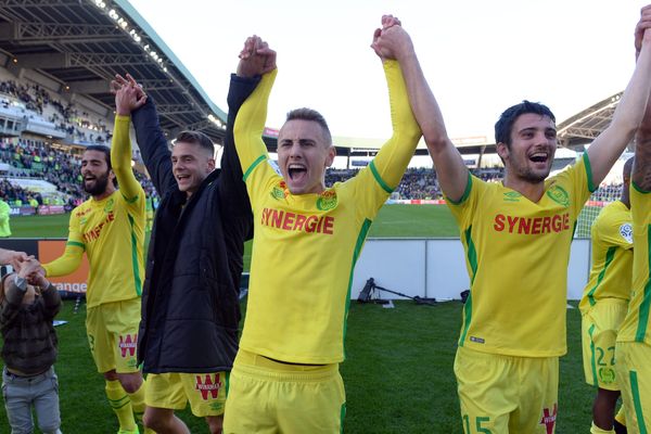 Le FC Nantes après sa victoire sur Angers SCO le 2 avril 2017