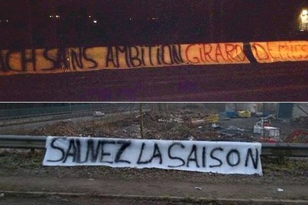 "Coach sans ambition, Girard démission!", banderole étendue à côté du domaine de Luchin ce jeudi matin. Avant la défaite mardi face au PSG, "Sauvez la saisons", exigeaient les fans du LOSC