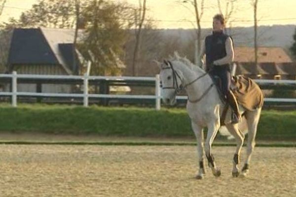 Silvana et son cavalier Kévin Staut à l'entraînement