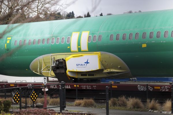 Une partie du fuselage d'un Boeing 737 produit en partie par le sous-traitant Spirit AeroSystems.