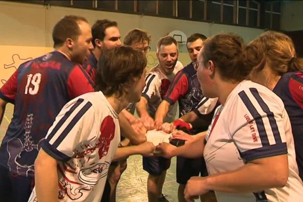 L'équipe d'ultimate de Troyes en entraînement