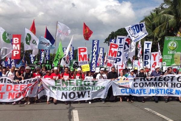 Manifestation pour le climat à Manille, aux Philippines, le 28 novembre 2015.