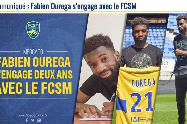 Le milieu de terrain Fabien Ourega s'est engagé pour les deux prochaines saisons avec le club montbéliard.