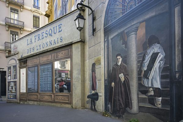 L'Abbé Pierre sur la Fresque des Lyonnais