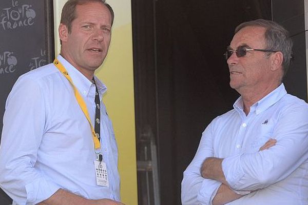 Christian Prudhomme et Bernard Hinault (archives), juillet 2015