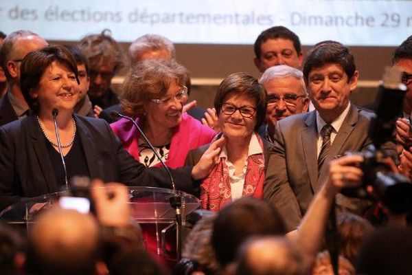 Lors des élections départementales du 29 mars 2015, Martine Aubry, Martine Filleul et Patrick Kanner