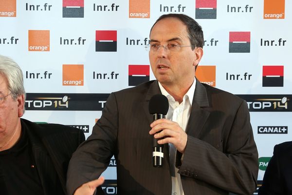 Didier Mené en 2013 à l'Institut du Monde Arabe à Paris pour le lancement de la saison du Top 14 de rugby.