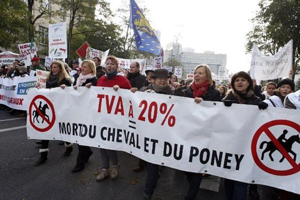 Selon les organisateurs, 15 000 personnes ont participé ce dimanche à la manifestation contre la hausse de la TVA sur les centres équestres