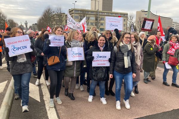 A Rouen, les femmes très nombreuses dans la manifestation du 31 janvier contre le départ à la retraite à 64 ans.