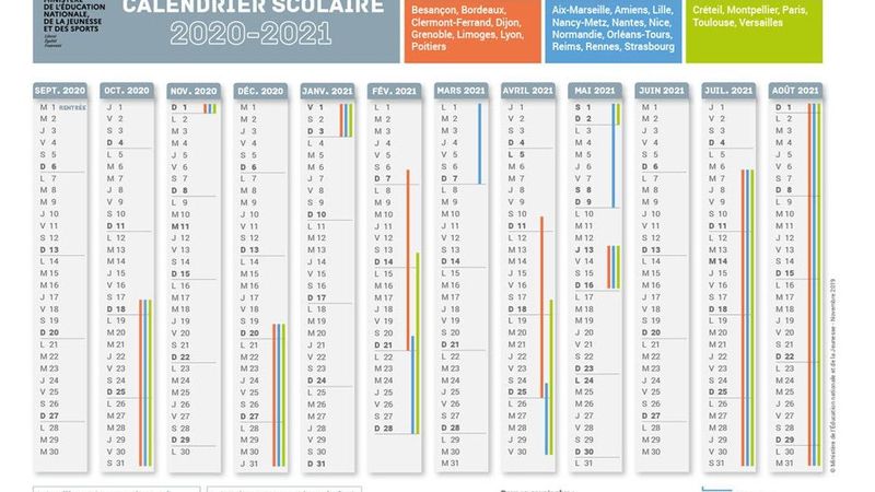 Education Decouvrez Le Calendrier Scolaire 21 Et Les Dates Des Vacances Par Zone