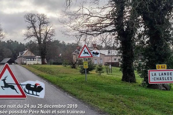 A La lande Chasles, les automobilistes sont prévenus du passage éventuel du père Noël