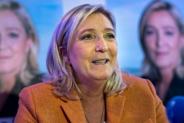 Marine Le Pen durant une conférence de presse à Calais le 2 octobre dernier.