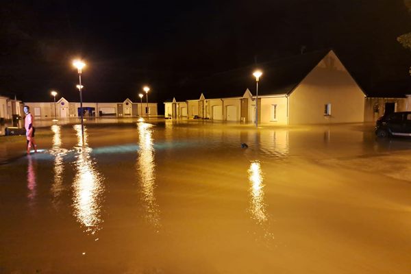 Inondations dans la commune de Bricquebec (Manche) dans la nuit du 8 au 9 octobre 2024