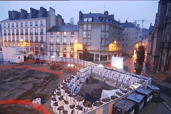 Place Saint-Germain à Rennes où a eu lieu le déminage de la bombe