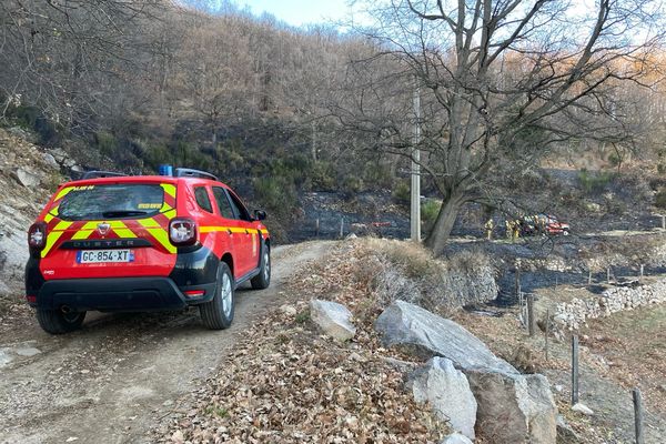 D'importants moyens ont été déployés pour contenir l'incendie parti du Mas Colomer, entre Saint-Laurent-de-Cerdans et Coustouges (Pyrénées-Orientales).