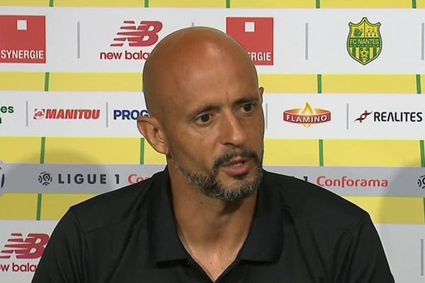 L'entraîneur du FC Nantes Miguel Cardoso en conférence de presse, le 10 août 2018   