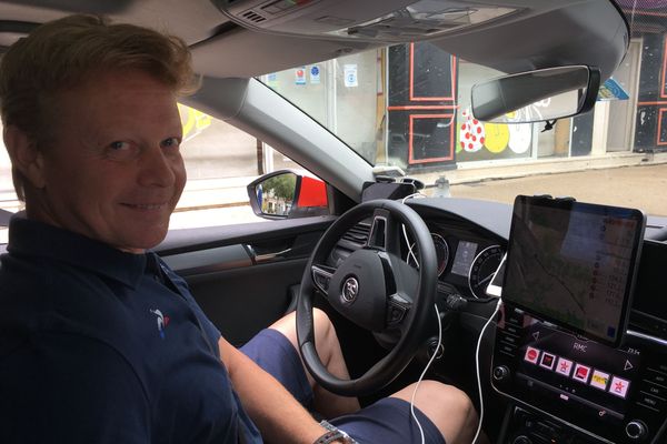 Philippe Mauduit en repérage pour le Tour de France