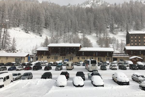 Isola 2000 sous la neige, le 27 janvier 2018