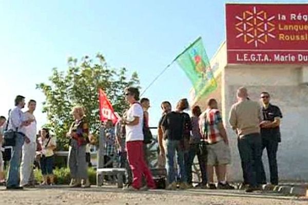 Rodilhan (Gard) - grève au lycée agricole - 17 juin 2015.