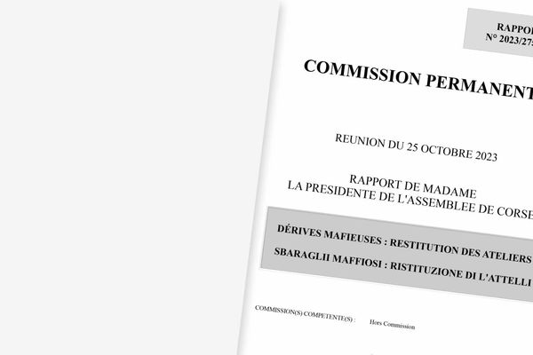 La présidence de l'assemblée de Corse a rendu son rapport sur les dérives mafieuses dans l'île.