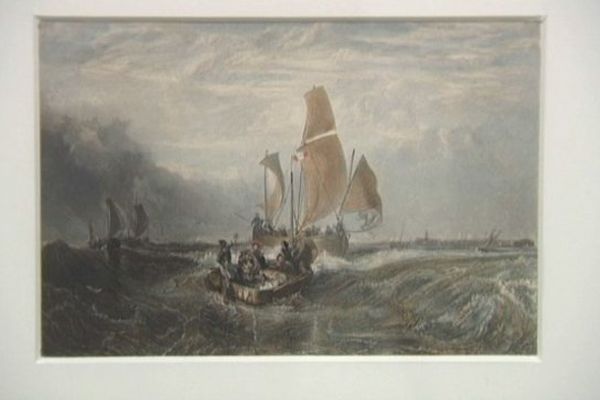 Parmi les 60 tableaux exposés à l'Abbaye de St Riquier, Les bateaux de Calais (1859-1861) de William Turner 