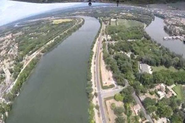 Vue aérienne de Villeneuve-lès-Avignon