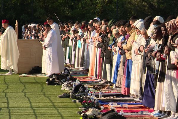 Les fidèles musulmans montpelliérains ont célébré l'Aïd au stade de la Mosson, à Montpellier.