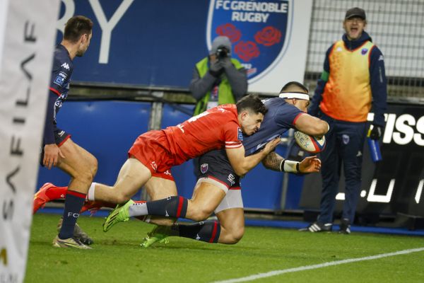 Le FCG lors de son match, à Grenoble, contre Dax le 19 janvier 2024.