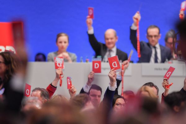 Vote pour la GroKo (coalition SPD-CDU) lors d'un congrès du SPD
