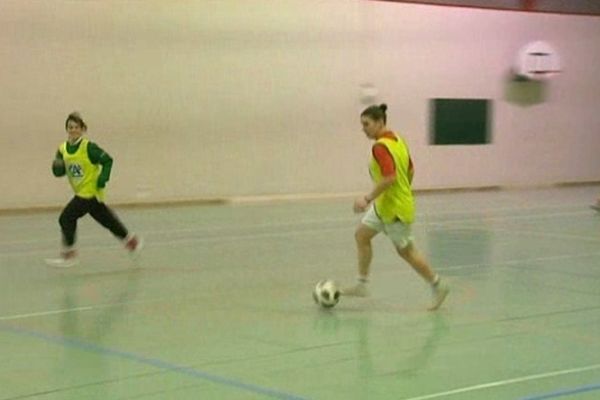 L'entrainement en salle avant le match contre Lyon.