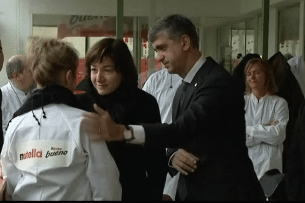 Mauro Russo, Directeur général pour la France de FERRERO, etait présent ce lundi  16 février 2015 à l'usine de VILLERS-ECALLES , près de Rouen.