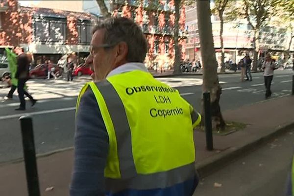 Des "observateurs" de Copernic lors d'une manifestation à Toulouse le 11 octobre dernier