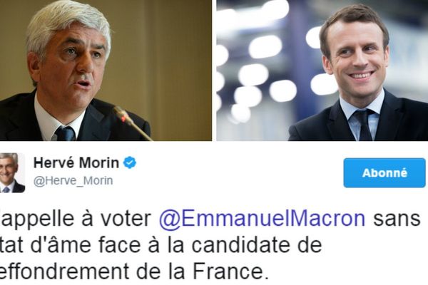 Hérvé Morin, président de la région Normandie, appelle à voter pour Emmanuel Macron au second tour de l'élection présidentielle 2017. 