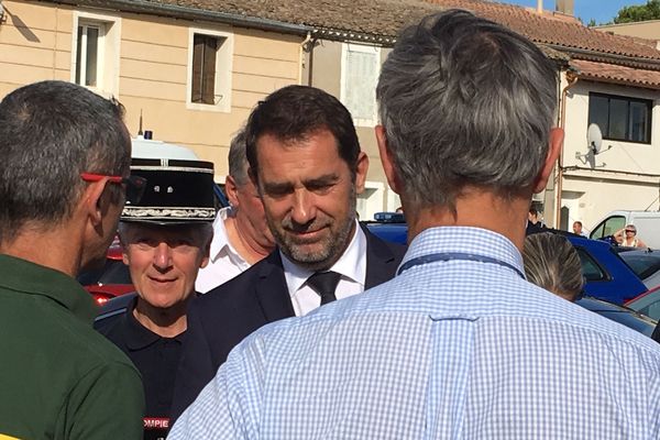 Générac (Gard) - Christophe Castaner en visite rend hommage aux pompiers - 31 juillet 2019.