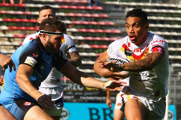 Les Dragons catalans contre Saint-Helens en Superleague - mai 2015