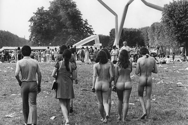 Laurence Brun, fête du PSU à Meudon, 1973.