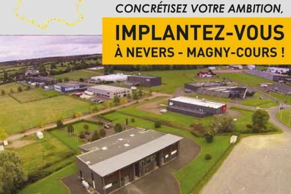 Les chefs d'entreprises sont visés par cette affiche faisant la promotion de l'extension du  parc technologique Nevers Magny-Cours.