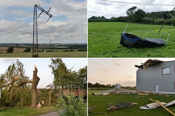 Dégâts des tornades dans le Nord Pas-de-Calais en 2014. 