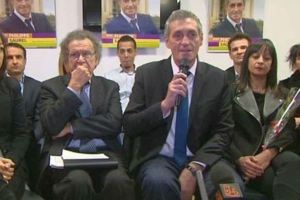 Montpellier - le candidat Philippe Saurel et ses soutiens - 2 décembre 2013.