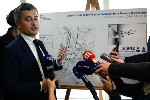 Gérald Darmanin à Marseille le 26 avril 2024