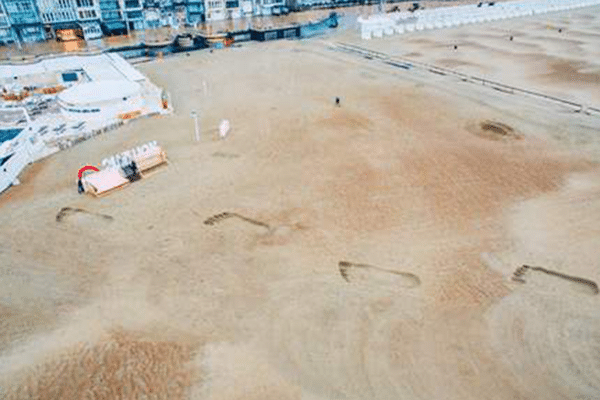 La plage d'Ostende ce mercredi matin.