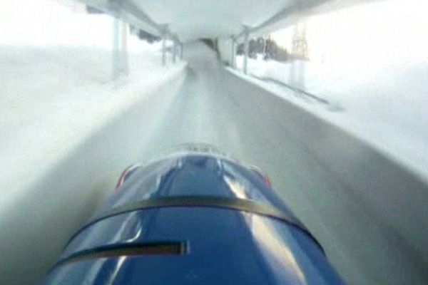 Sur la piste de Bobsleigh à La Plagne