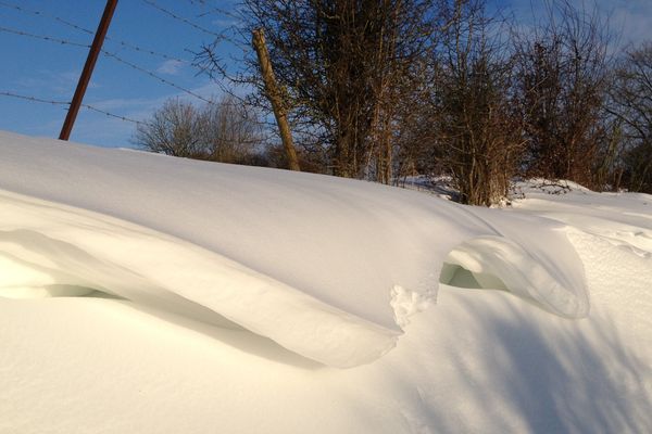 Neige à Delettes, ce mercredi.