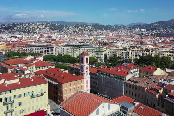 Vue aérienne du quartier du Vieux-Nice.