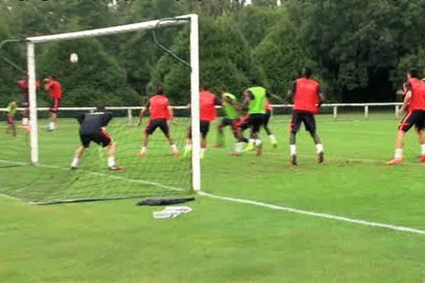 Dernier entraînement du SMC dans le stade du Chemin Vert, à Caen