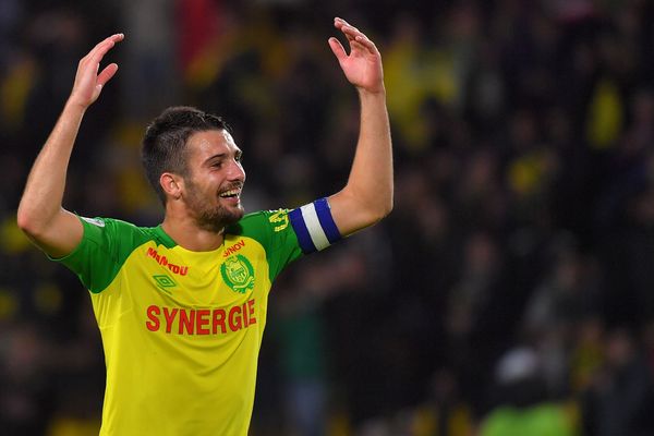 Léo Dubois sous les couleurs du FC Nantes le 21 octobre 2017